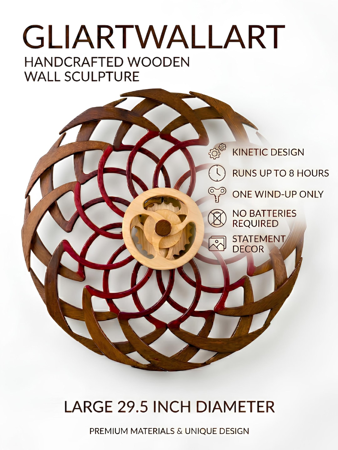 Aster Motion kinetic wooden sculpture gift-ready wall decor