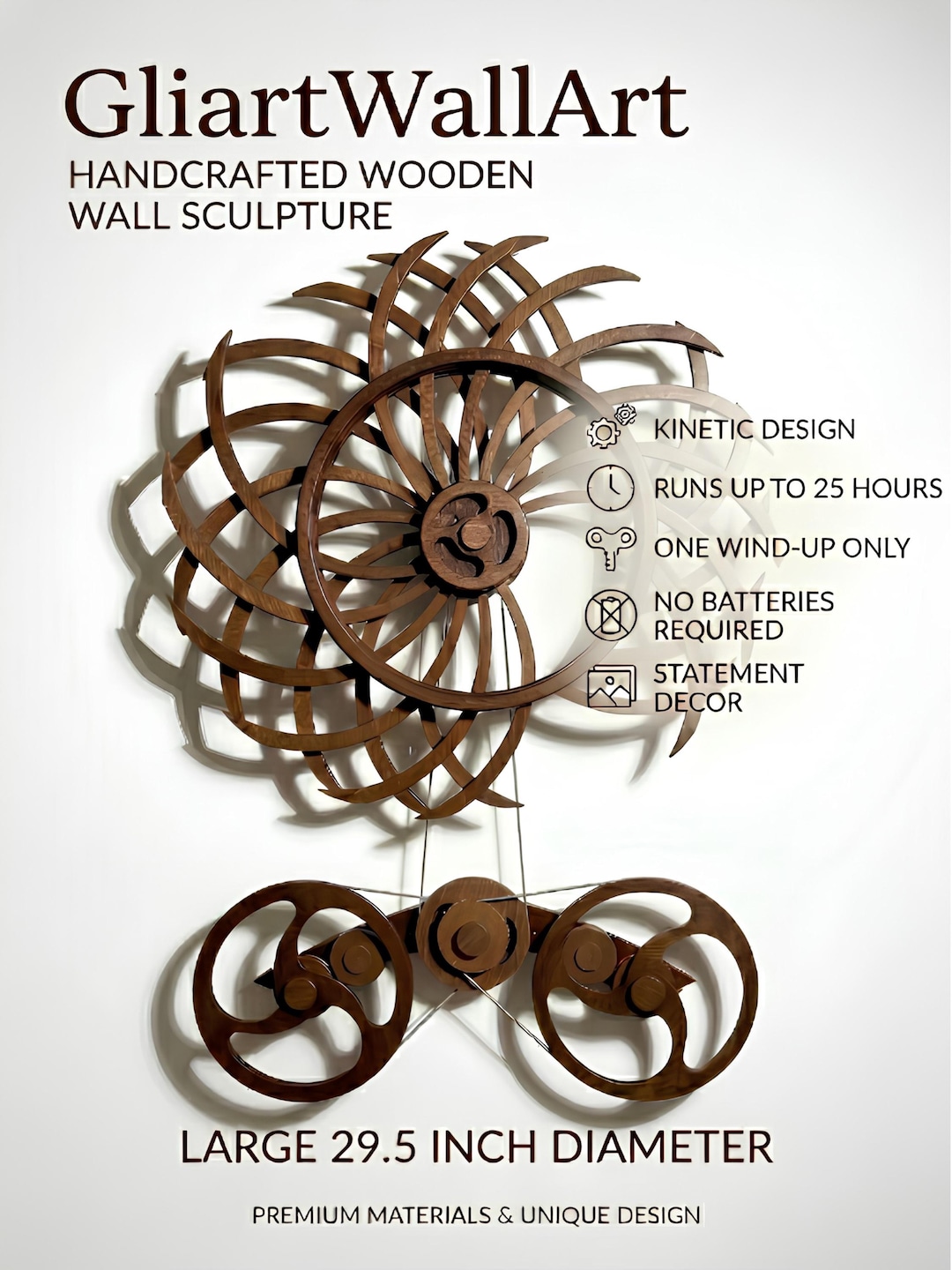 Infinite Orbit kinetic wooden wall art executive gift collection